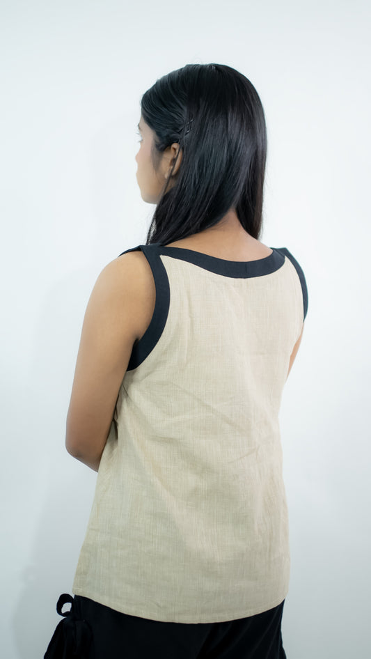 Beige khadi top