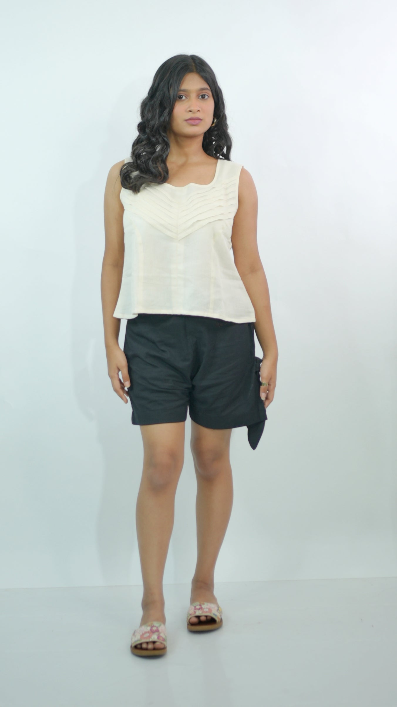 Pintuck Muslin Top