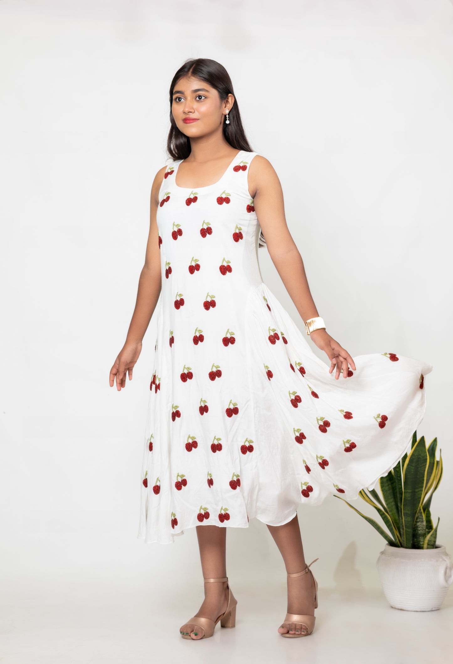 Cherry Gather Dress
