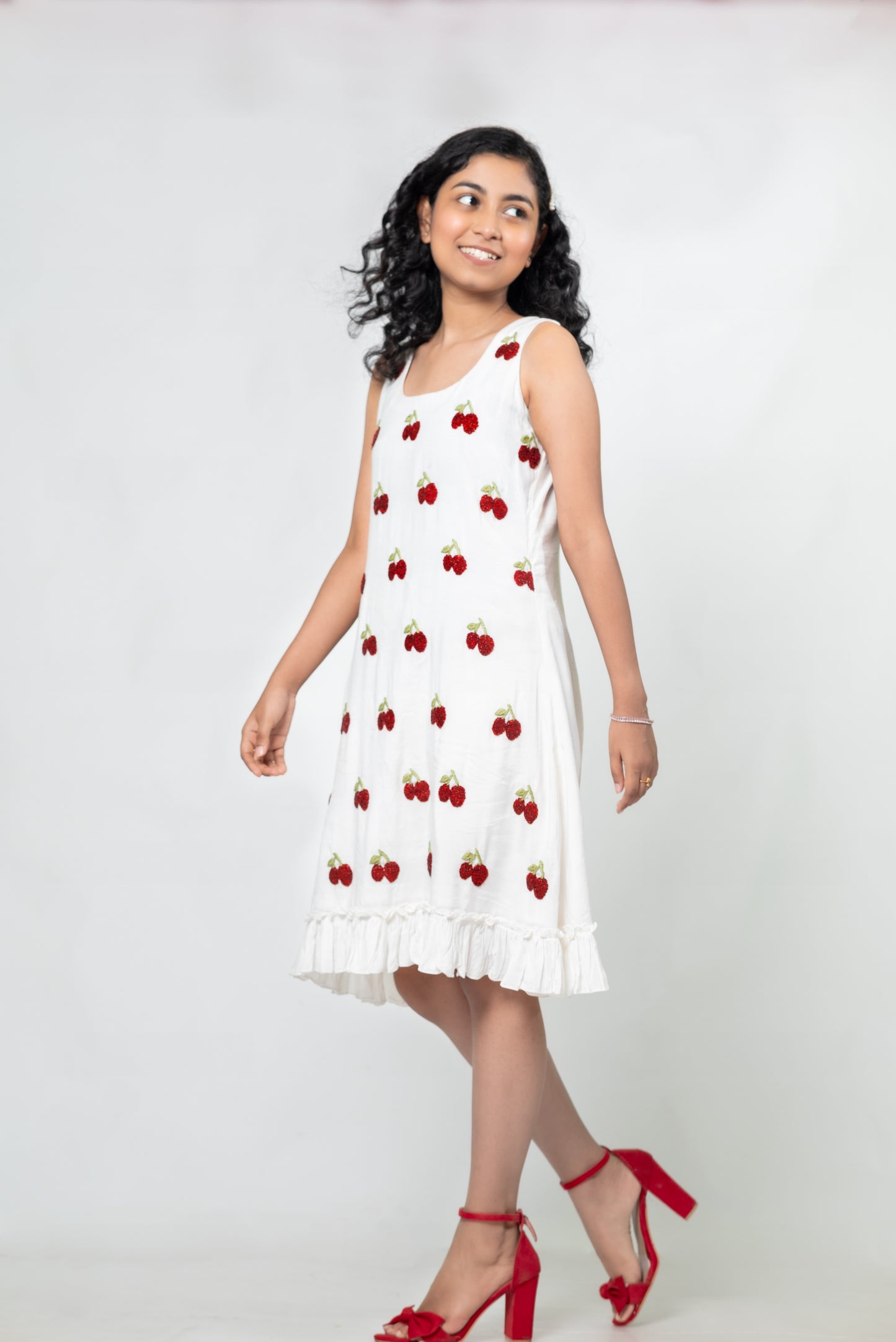 Cherry Short Frill Dress