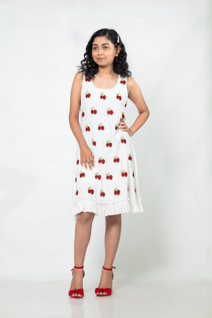 Cherry Short Frill Dress